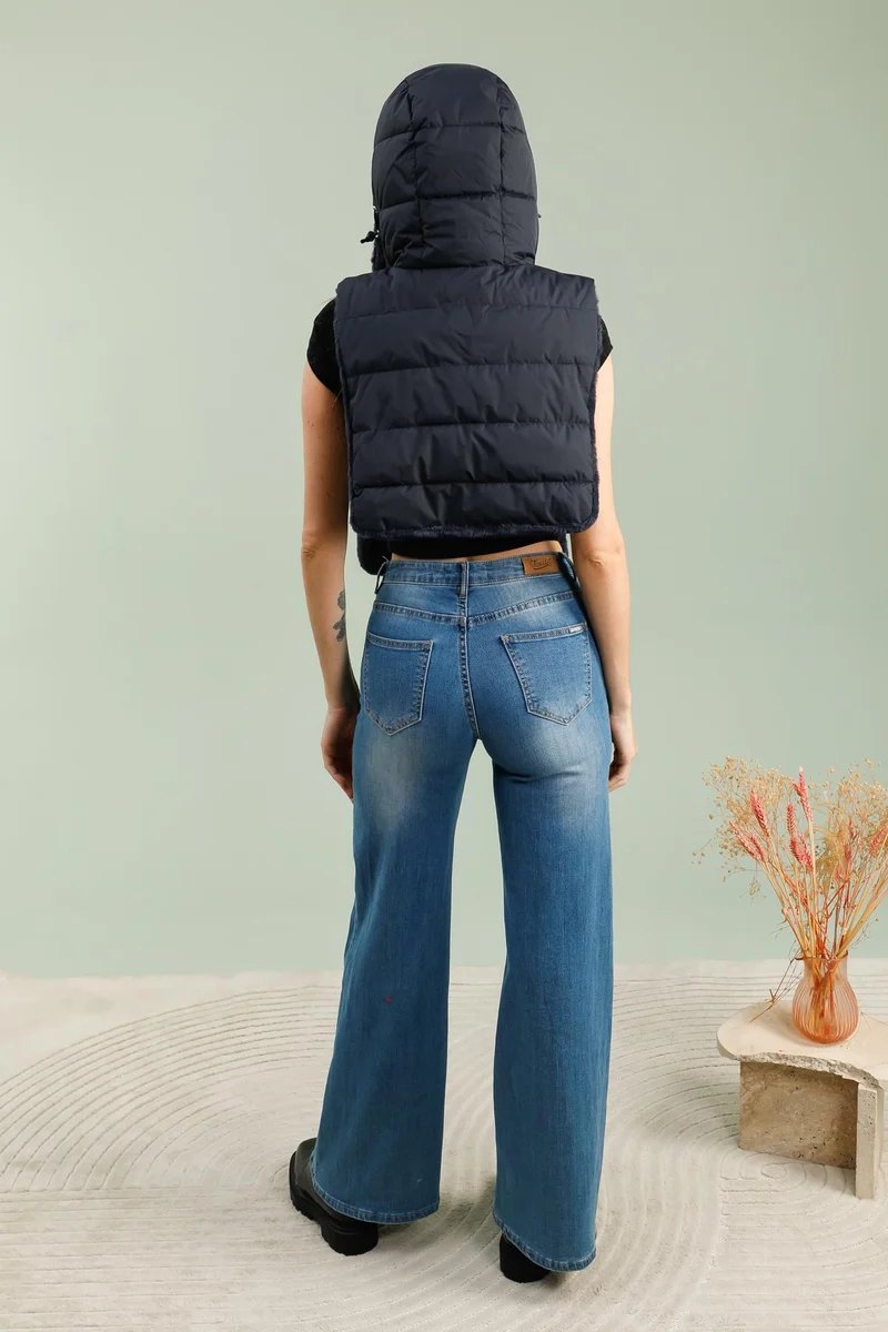 Capuche amovible fourrée réversible
