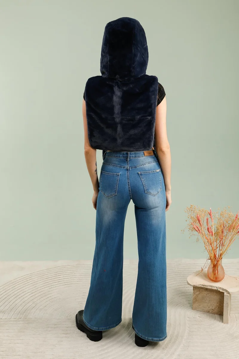 Capuche amovible fourrée réversible