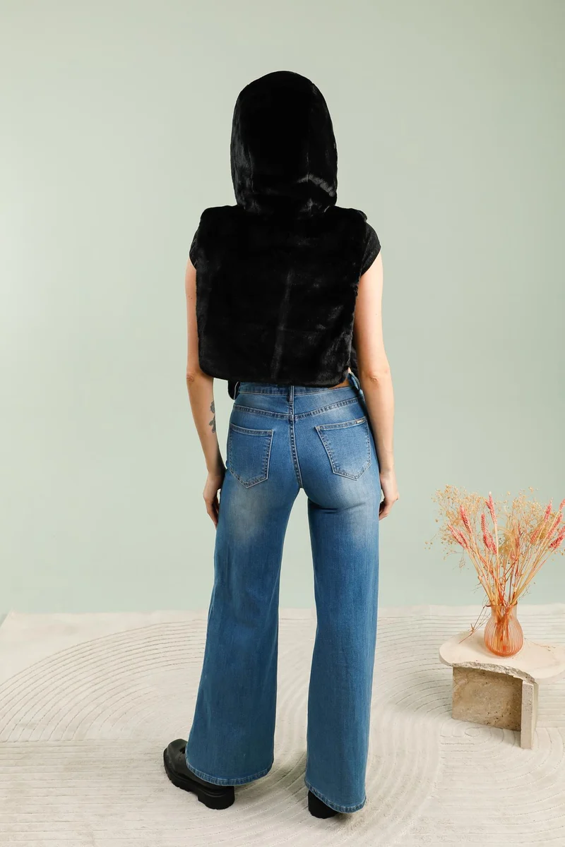 Capuche amovible fourrée réversible