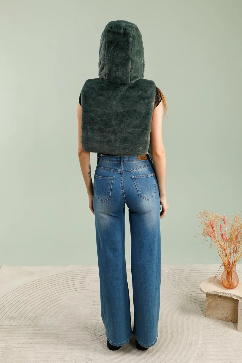Capuche amovible fourrée réversible