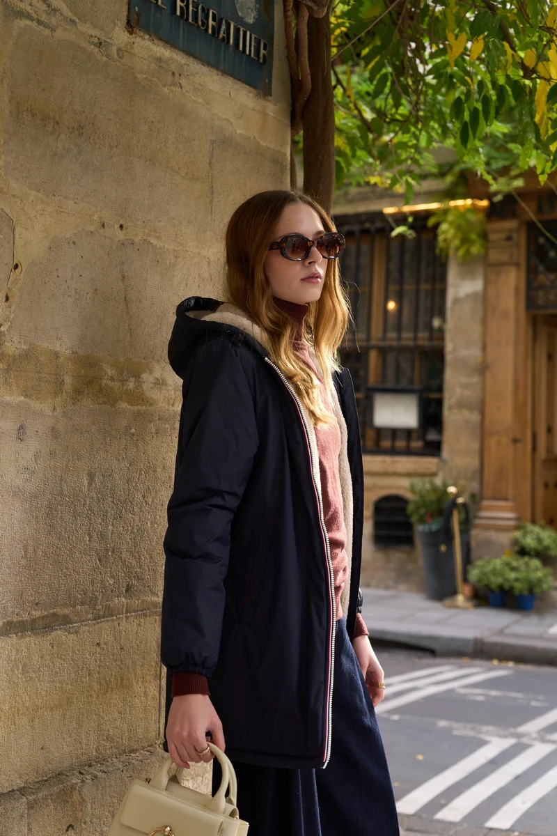 Imperméable fourré long (écru)