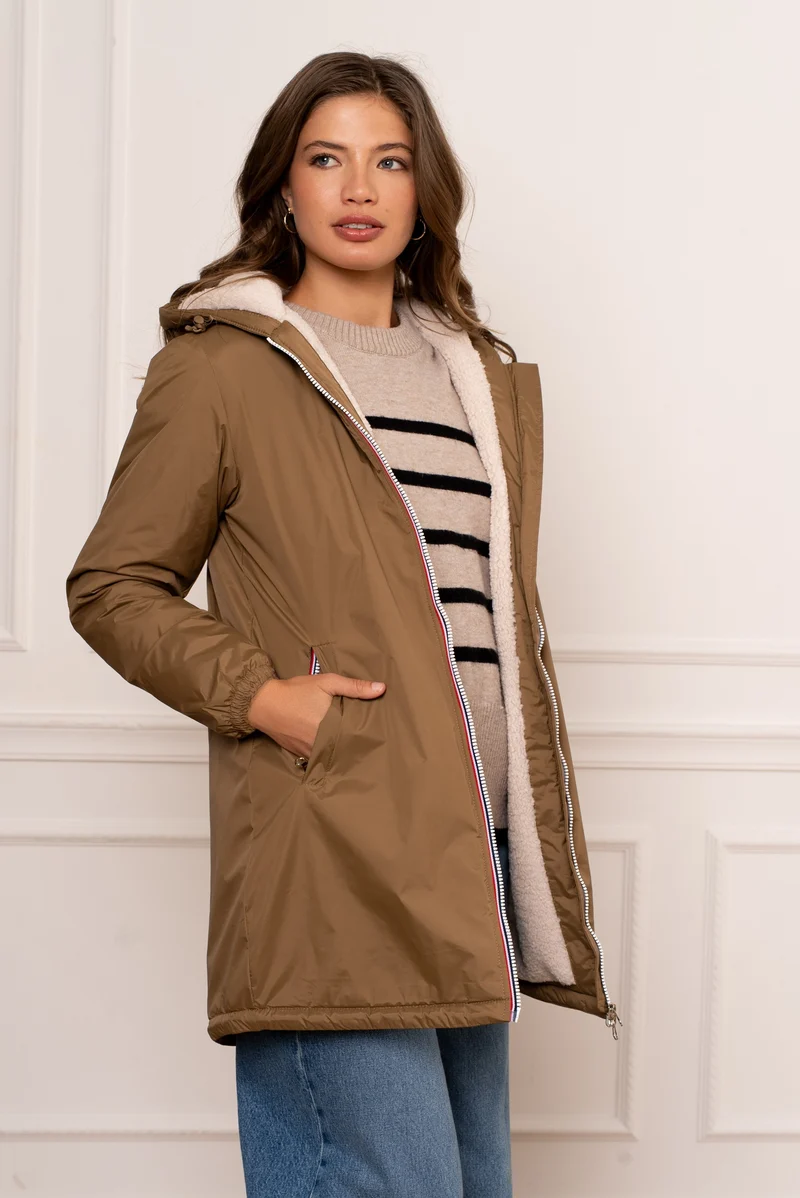 Imperméable fourré long (écru)
