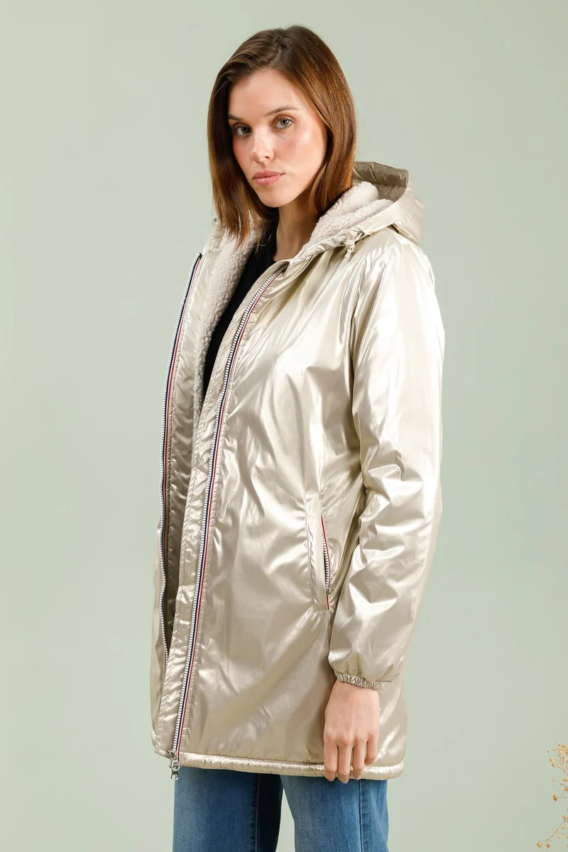 Imperméable fourré long (écru)