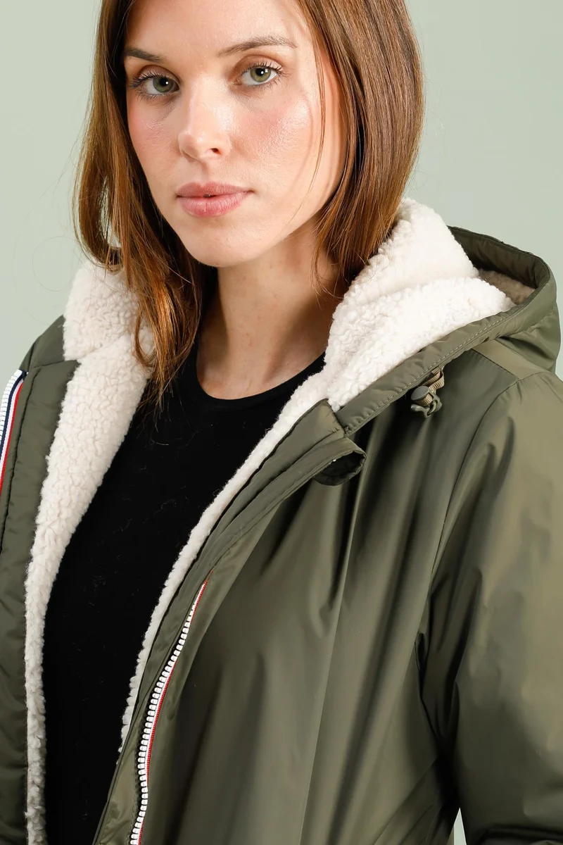 Imperméable fourré long (écru)