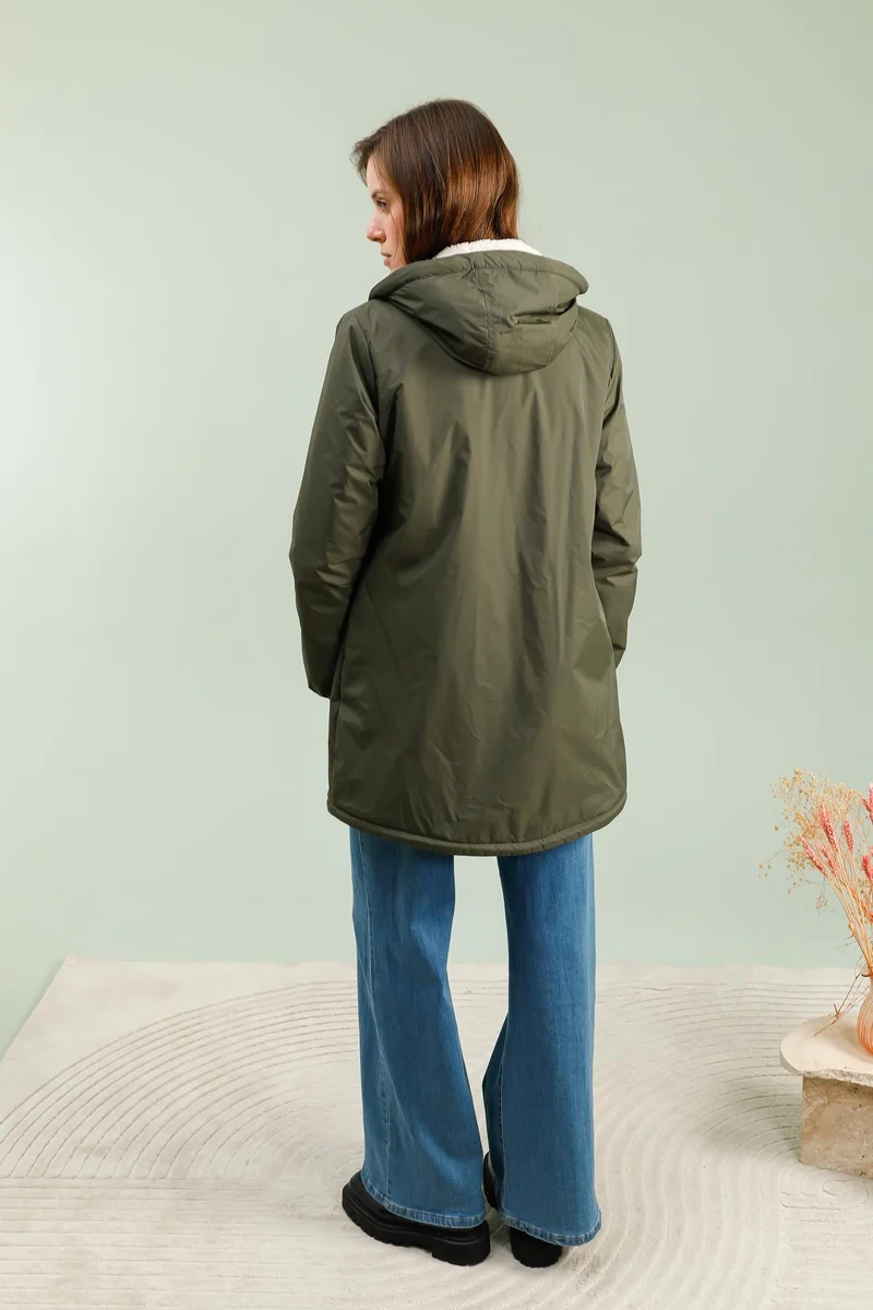 Imperméable fourré long (écru)