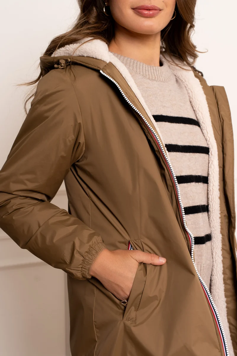 Imperméable fourré long (écru)