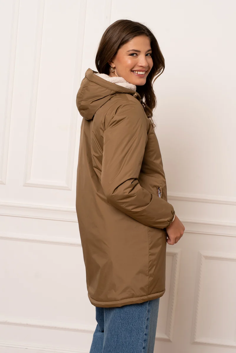 Imperméable fourré long (écru)