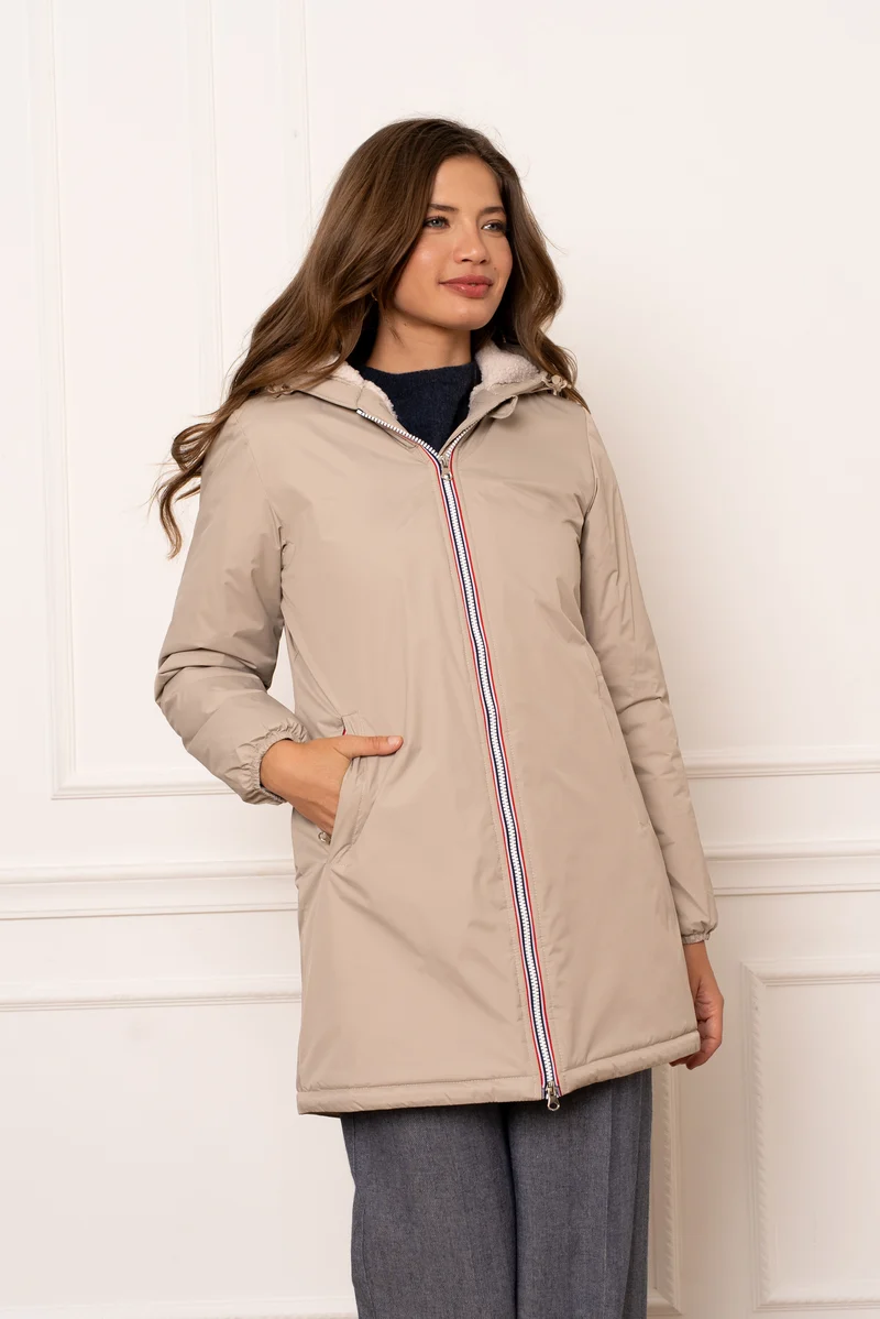 Imperméable fourré long (écru)