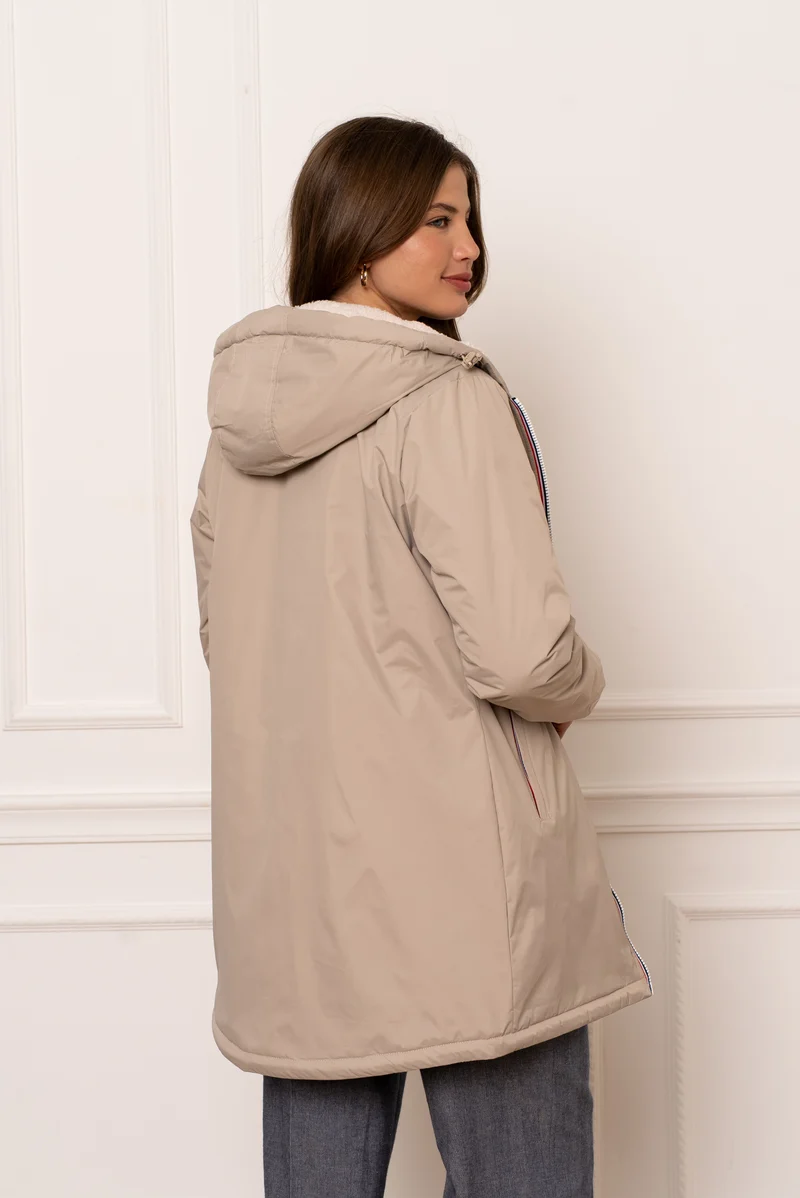 Imperméable fourré long (écru)