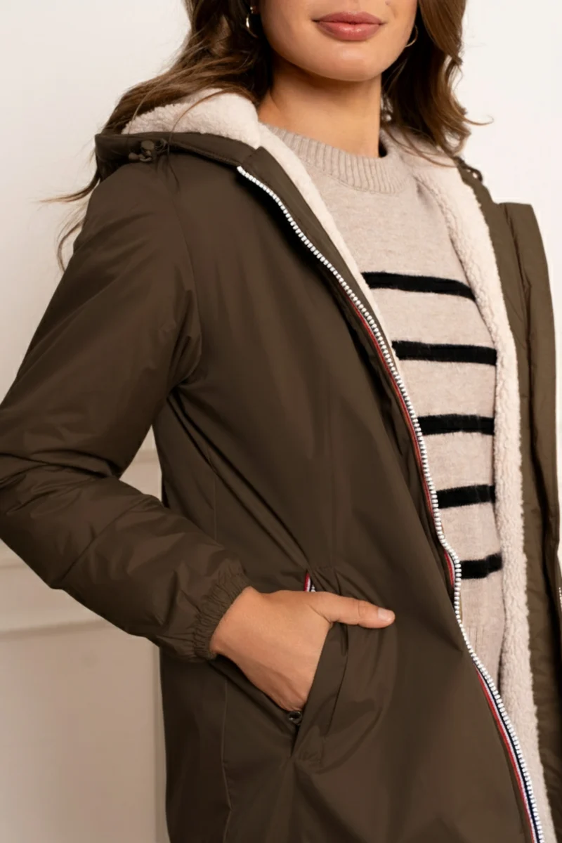 Imperméable fourré long (écru)