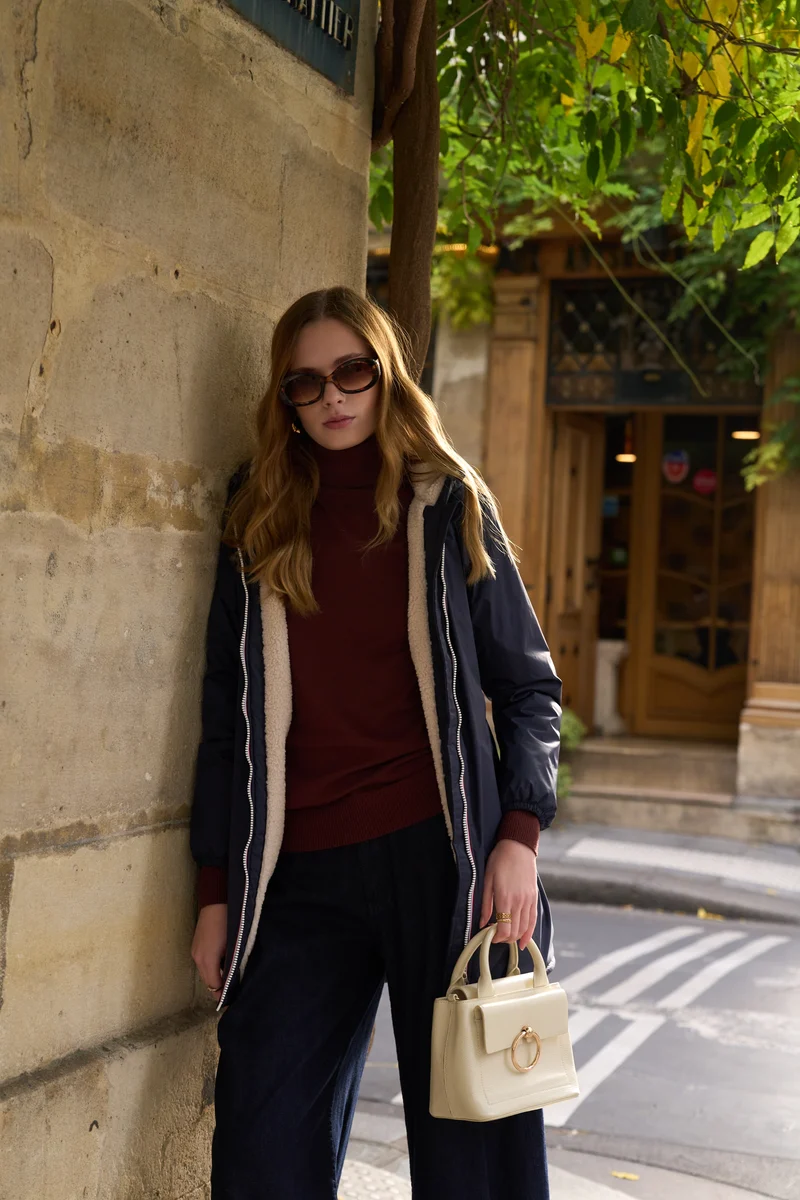 Imperméable fourré long (écru)