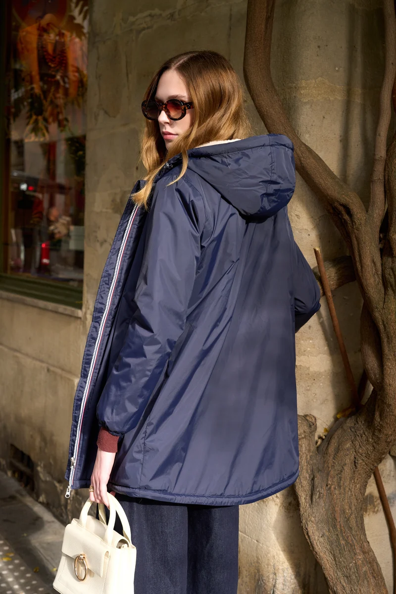 Imperméable fourré long (écru)