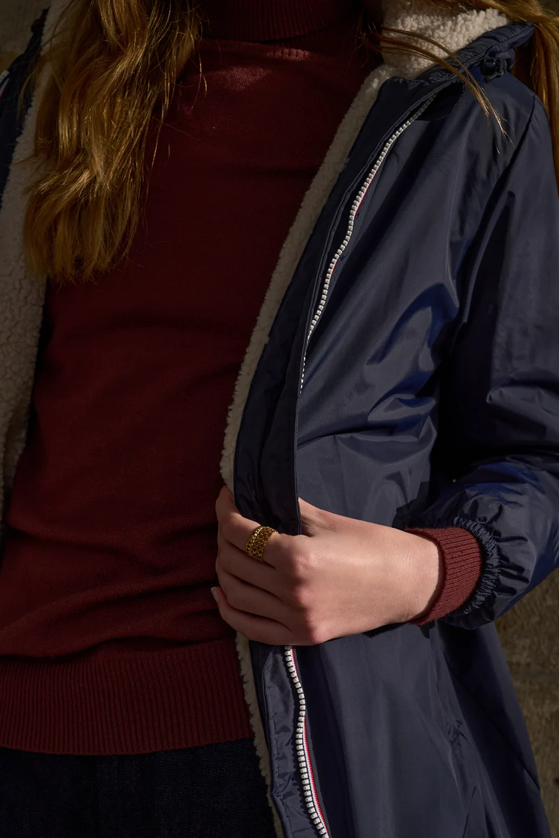 Imperméable fourré long (écru)