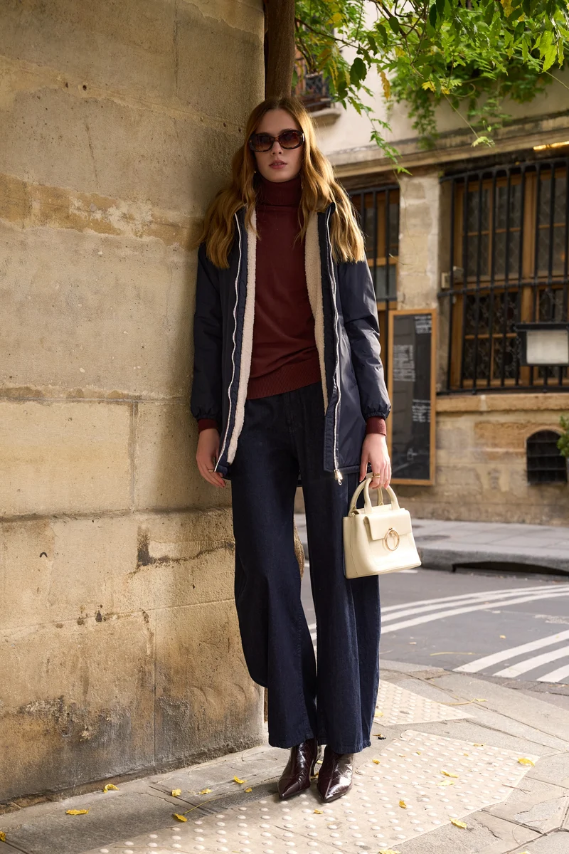 Imperméable fourré long (écru)