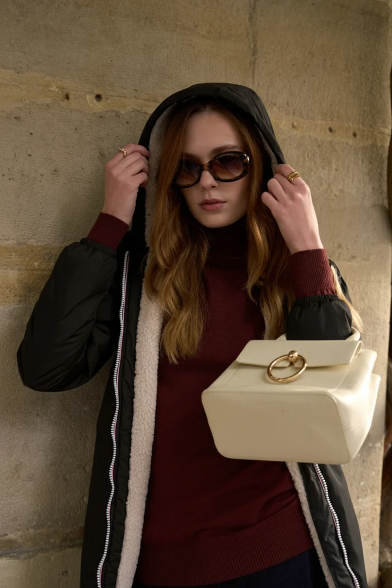 Imperméable fourré long (écru)