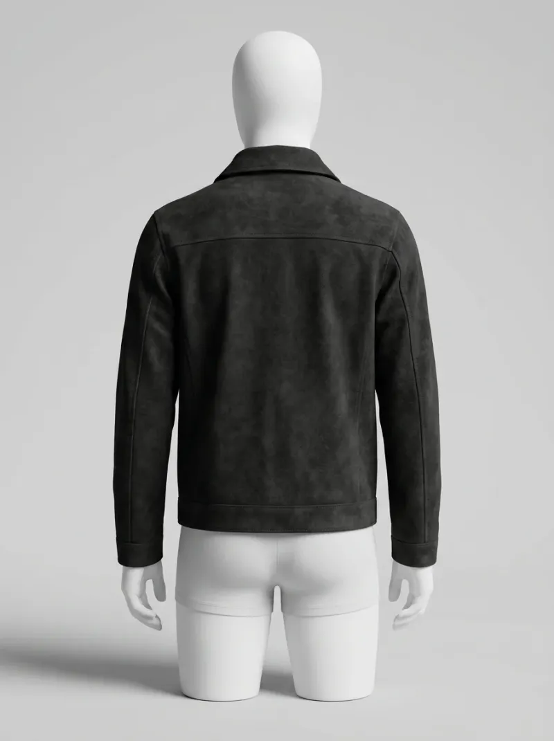 Veste automne homme daim motard vintage élégante