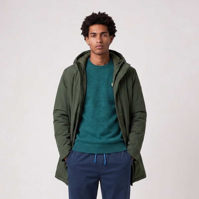 Parka imperméable à capuche gris taupe Ethan SBPLAY