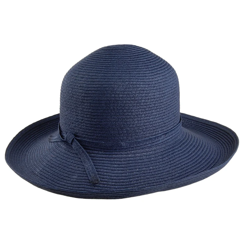 Chapeau Été Pliable Traveller bleu marine SUR LA TÊTE