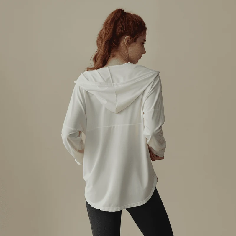 Hooded Zip Up Fitness Top UPF 50+