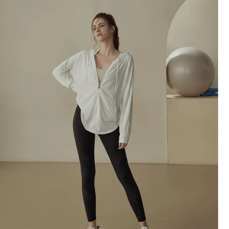 Hooded Zip Up Fitness Top UPF 50+