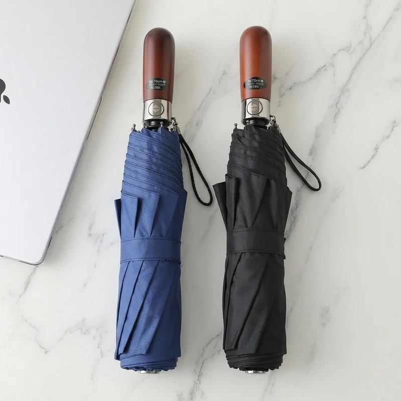 Fully Automatic Double Canopy Wooden Umbrella