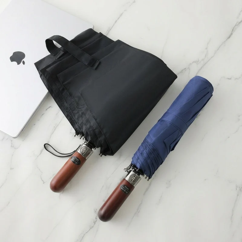 Fully Automatic Double Canopy Wooden Umbrella