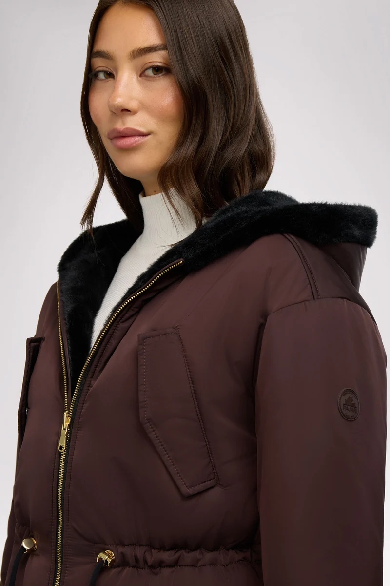 Demi Women's Reversible Faux Fur Jacket with Hood
