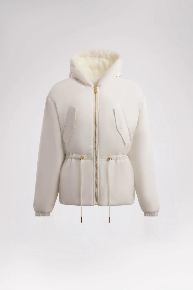 Demi Women's Reversible Faux Fur Jacket with Hood