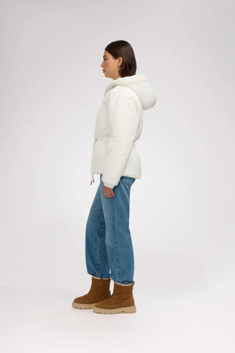 Demi Women's Reversible Faux Fur Jacket with Hood