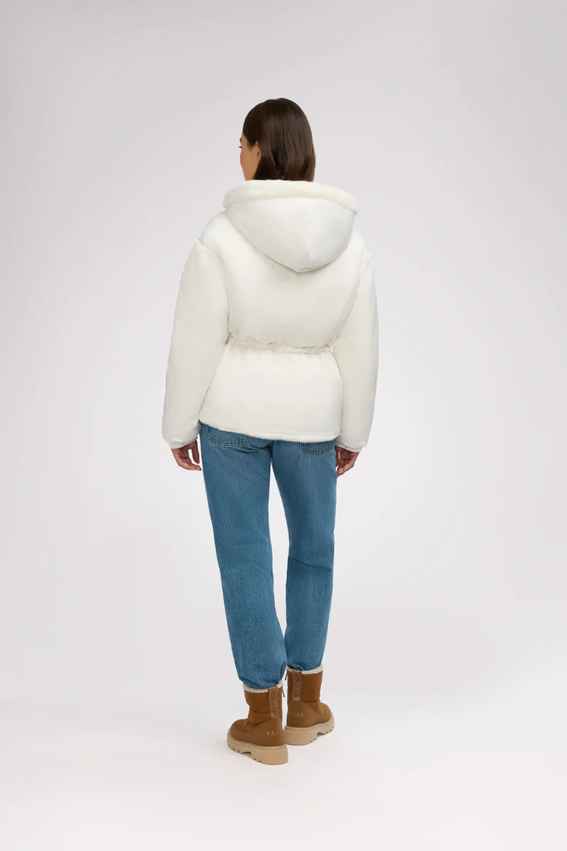Demi Women's Reversible Faux Fur Jacket with Hood