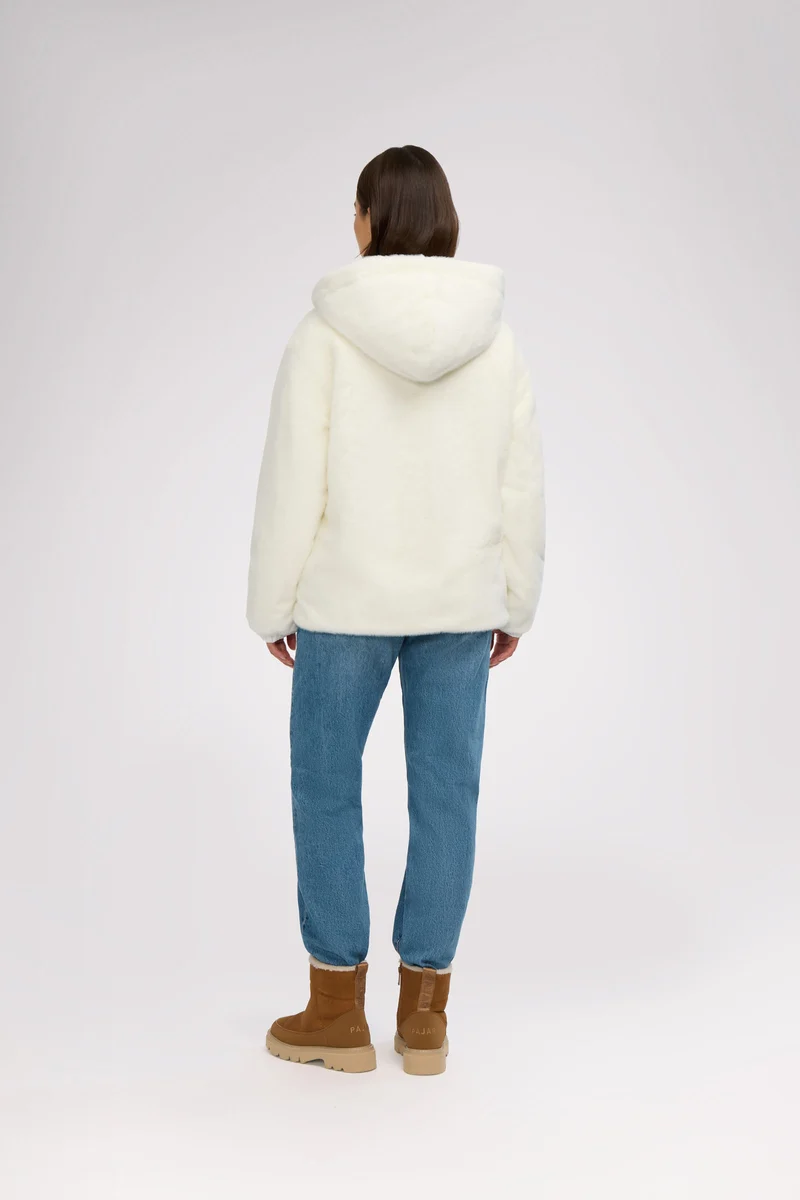 Demi Women's Reversible Faux Fur Jacket with Hood
