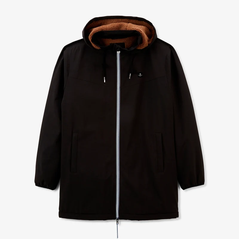Parka imperméable déperlante doublée polaire à capuche noire Stormer SBPLAY