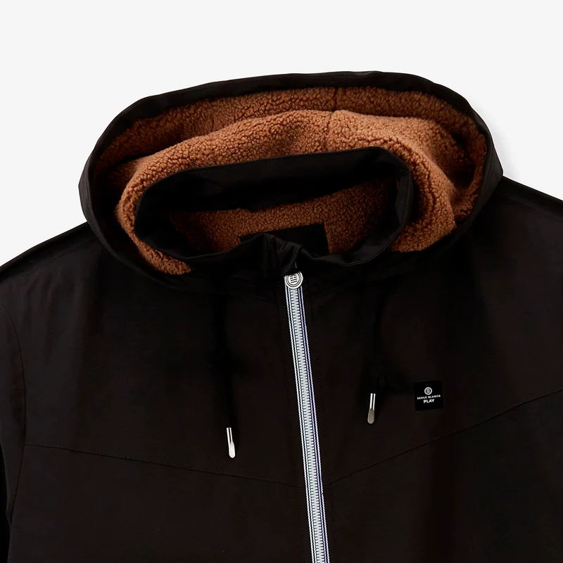 Parka imperméable déperlante doublée polaire à capuche noire Stormer SBPLAY