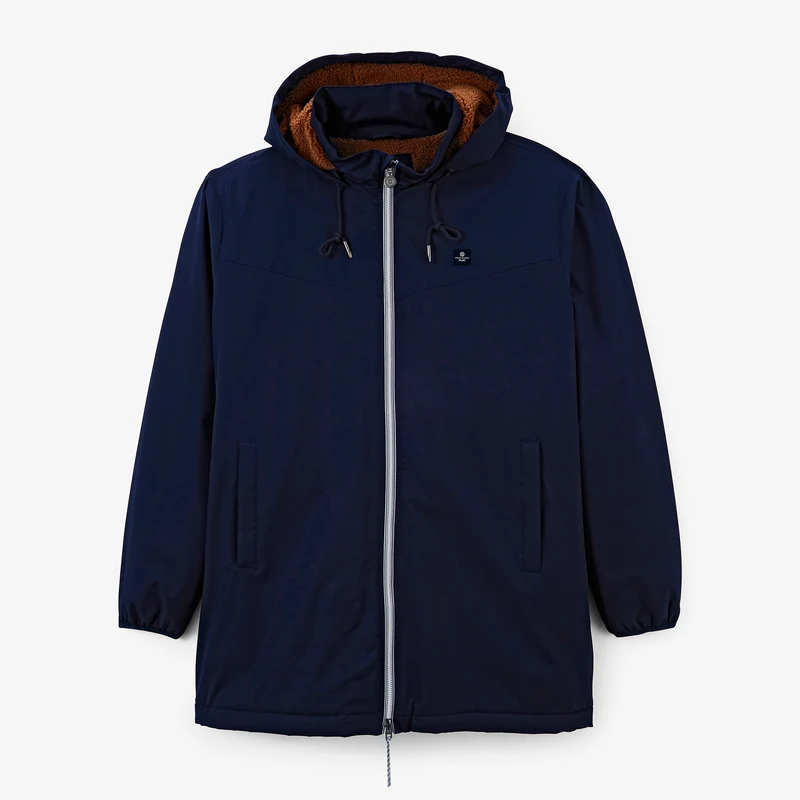 Parka imperméable déperlante doublée polaire à capuche bleu marine foncé Stormer SBPLAY