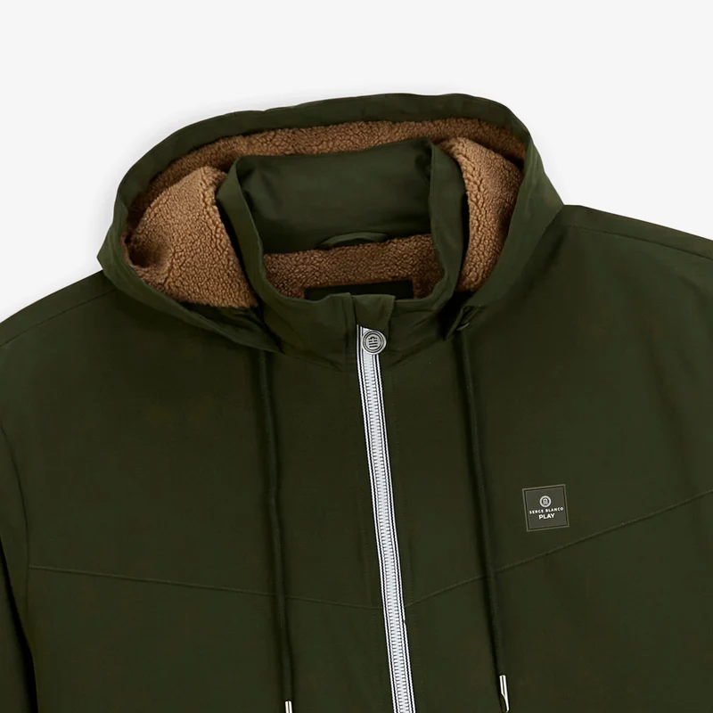 Parka imperméable déperlante doublée polaire à capuche taupe Stormer SBPLAY