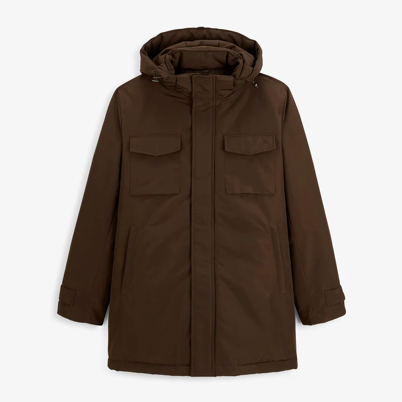 Parka imperméable à capuche marron Laurent