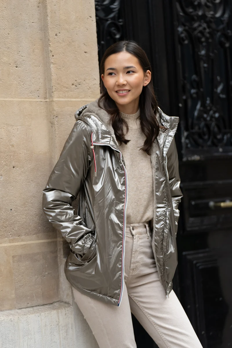 Imperméable fourré mi-long