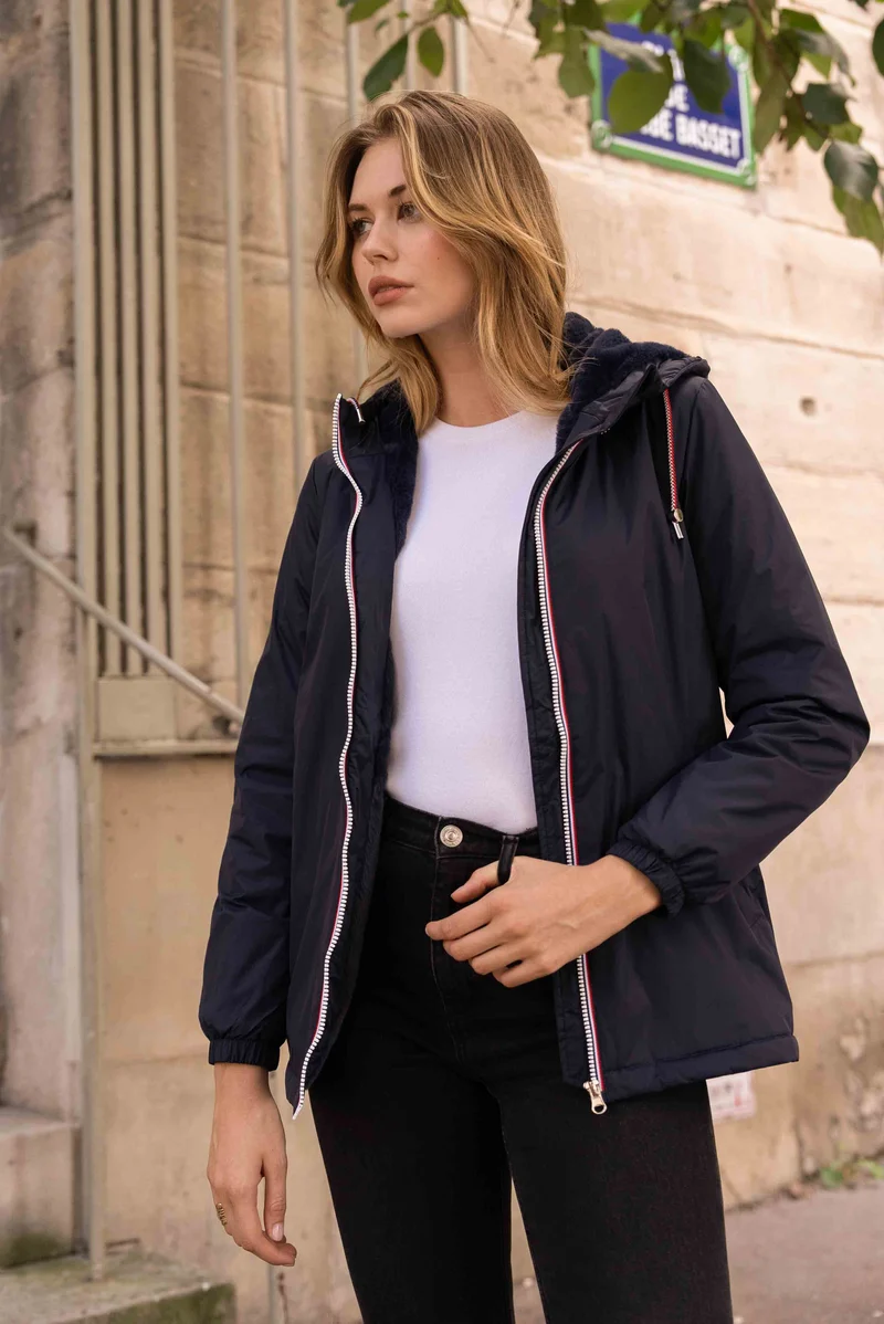 Imperméable fourré mi-long