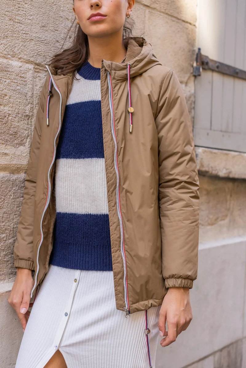 Imperméable fourré mi-long