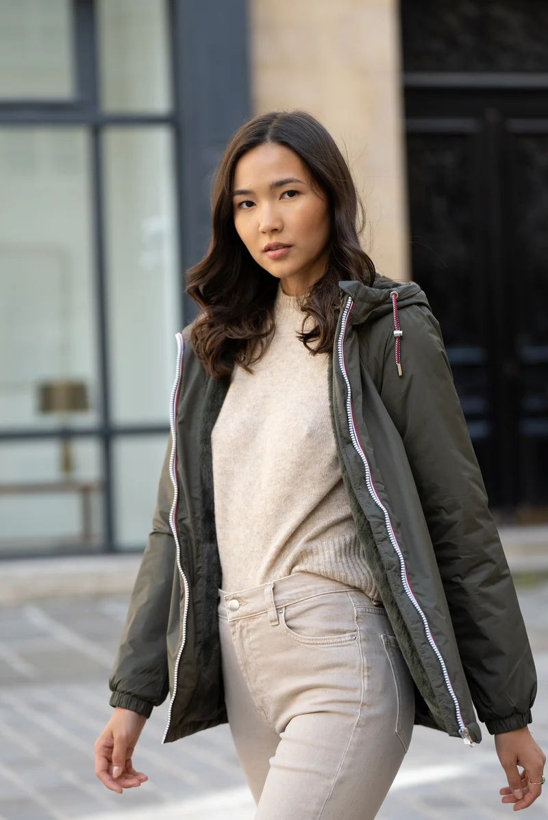 Imperméable fourré mi-long