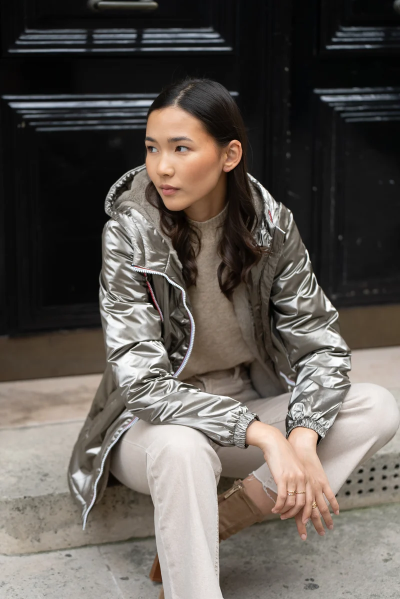 Imperméable fourré mi-long