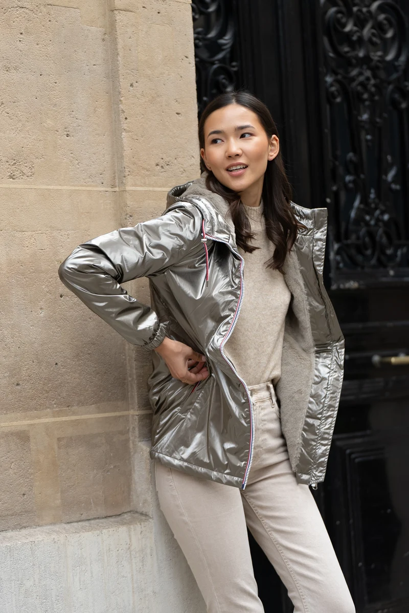 Imperméable fourré mi-long