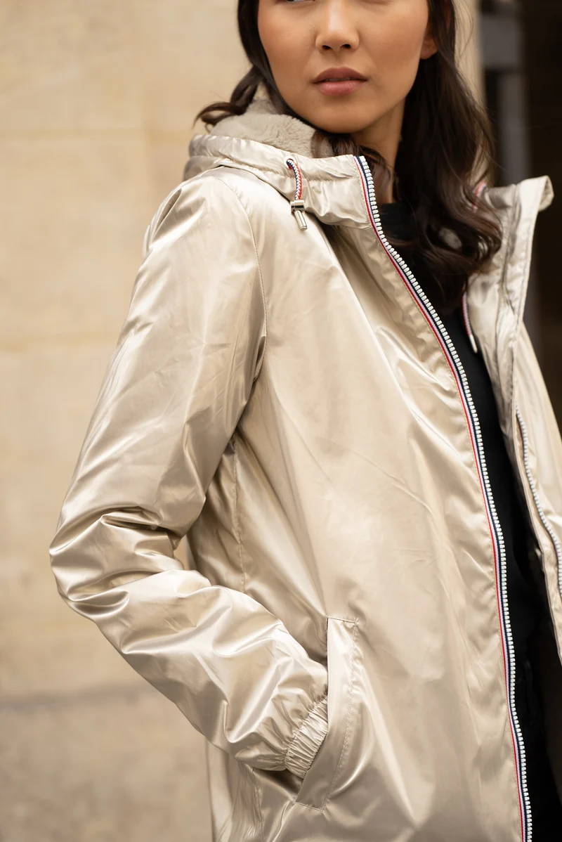 Imperméable fourré mi-long