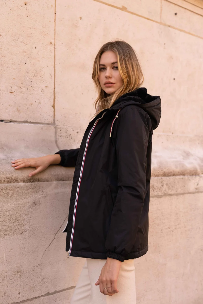 Imperméable fourré mi-long