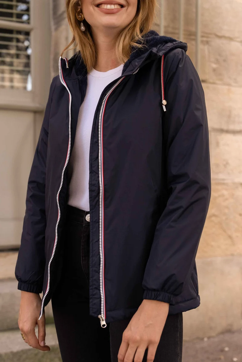 Imperméable fourré mi-long
