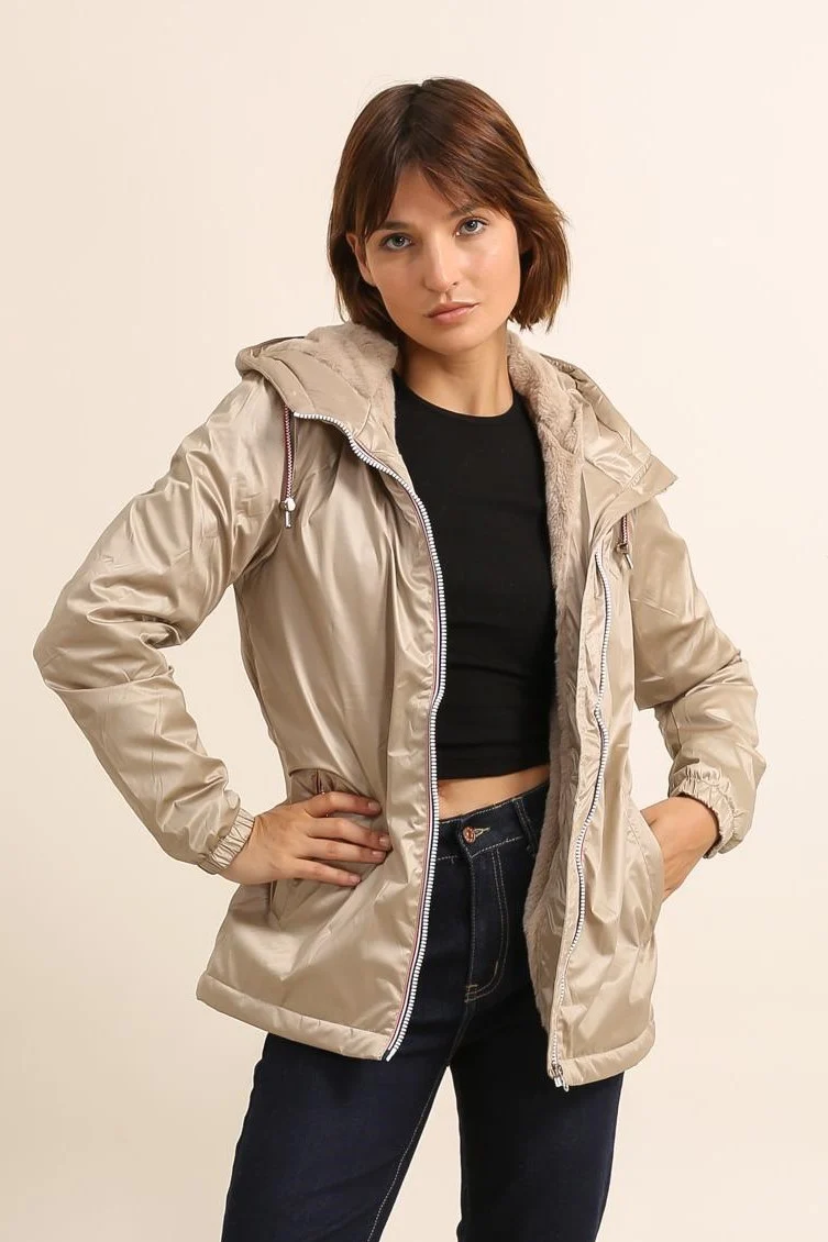 Imperméable fourré mi-long