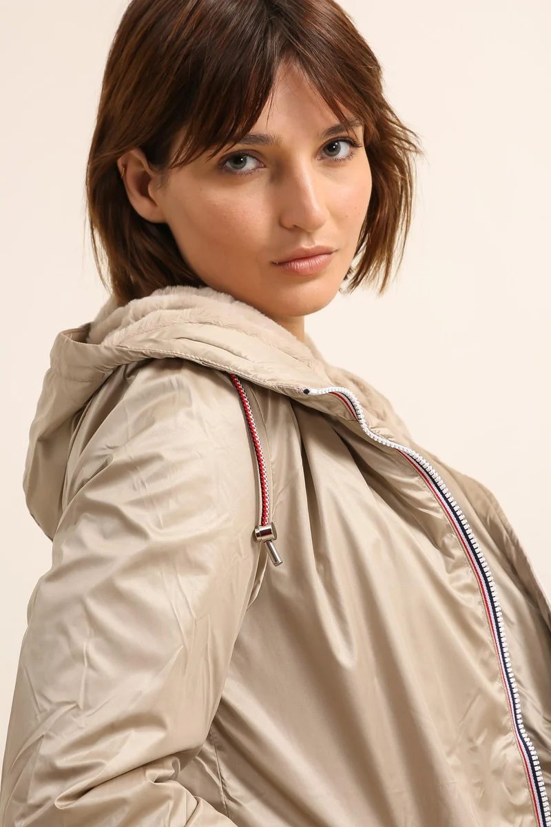 Imperméable fourré mi-long