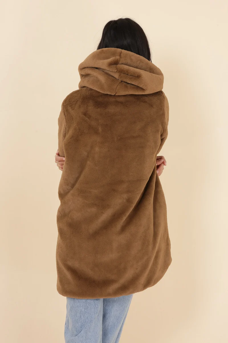 Imperméable fourré réversible long