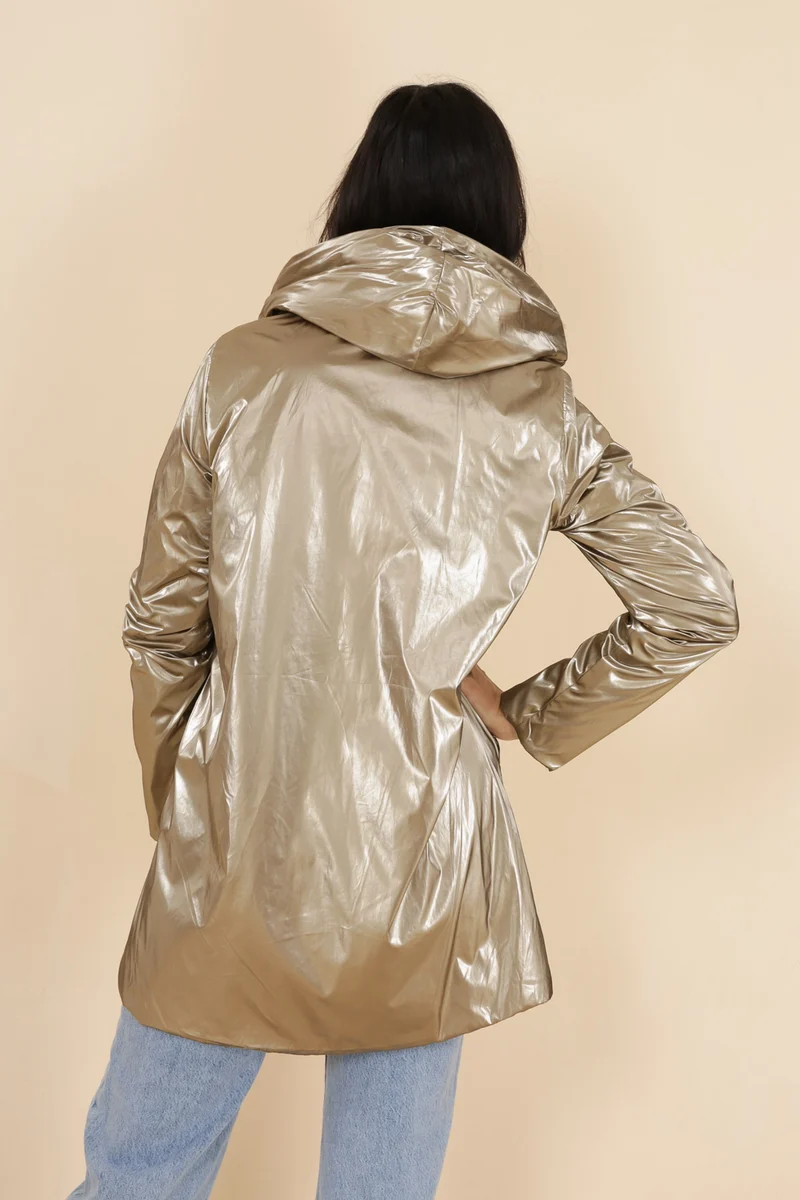 Imperméable fourré réversible long