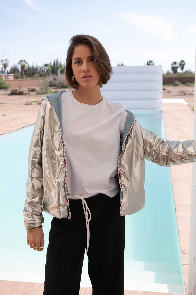 Imperméable réversible court mi-saison